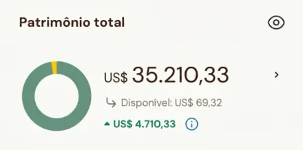 Extrato: patrimônio total US$ 35.210,33