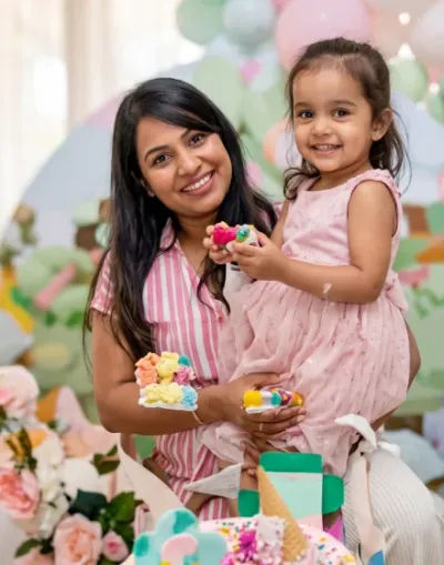 Patrícia com a filha