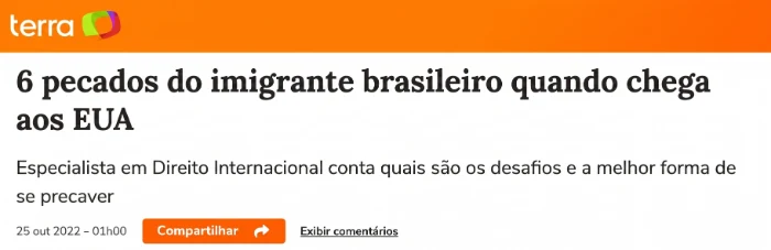 Terra: 6 pecados do imigrante brasileiro quando chega aos EUA
